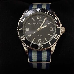 EXCHANGE Men's Black and Blue Watch